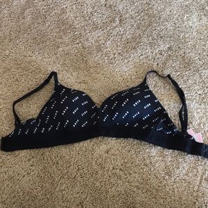 Black wireless lightly lined PINK bra